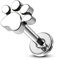 CM Crareesi Mania Hundepfote Piercing Ohr Helix Piercings Silber 16G Ohrpiercing G23 Titan Tragus Lippe Knorpel Conch Flache Rückseite Piercing Stecker Innengewinde Forward Helix Ohrringe für Frauen