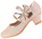 EIGHT KM Scarpe Mary Jane con Tacco Alto da Ragazza Principessa per Matrimonio e Festa EKM7035 Cuore Scintillante Glitterato Diamante Fiocco Oro Misura EU 28