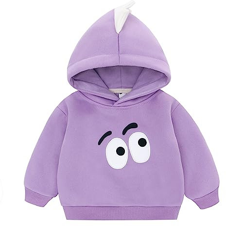 famuka Felpe con Cappuccio Bambini Ragazzi Ragazze Felpa Tinta Unita Pullover in Pile (Viola, 18M)