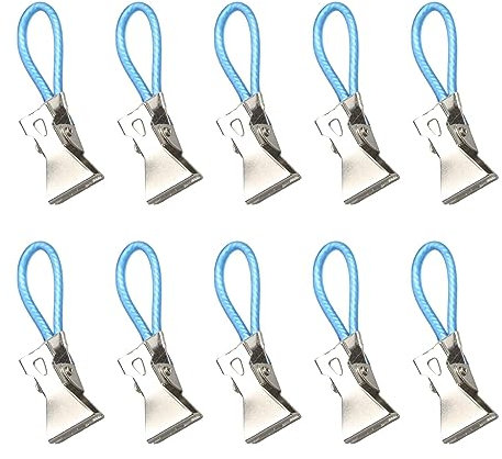 predolo 10 Stück hängende Handtuch-Clips, Küchenhandtuch-Clips mit Aufhängeöse, Clip-Aufhänger für Küche und Badezimmer, Blau