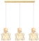 iDEGU 3-flammig Hängelampe Vintage aus Holz Metall Lampe im Industrie Design Käfig Lampenschirm E27 Deckenleuchte Retro Pendelleuchte für Esszimmer, Küche, Wohnzimmer (Holz, Balken, Gold)