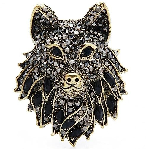 Broches Vintage Broche Pour Femmes Hommes Étincelants En De Loup Pignon Épingle De Sécurité Broche Punk Costume Pin Pin Bijoux Pour Les Cadeaux D'anniversaire De Saint-valentin