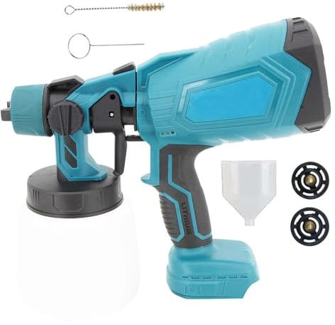 HVLP Garden Fence Paint Sprayer,Compatible with 18V BL1850 Battery,1000ml Detachable Container,with 2 Nozzles and 3 Patterns,for Furniture Fence Cars Walls DIY Works (No Battery)