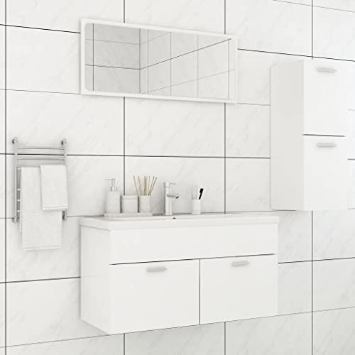 ZEYUAN Conjunto de Muebles de baño, Mueble Baño, Mueble Lavabo, Baños Muebles Completo, Conjunto Baño Lavabo, Juego De Muebles, Mueble De Lavabo, aglomerado Blanco