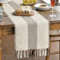 Artoid Mode Boho Braun Landhausstil Bauernhaus Stil Quasten Tischläufer, Waschbar Tisch Dekoration Party Geburtstag Hochzeit Dekor 33x183 cm