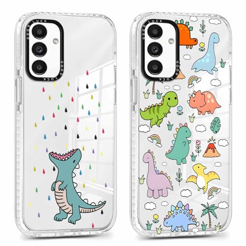 Xylota 2 Stück Handyhülle für Samsung Galaxy A13 5G 6,5 Hülle, Transparent Niedlich Case mit Dinosaurier Muster, Dünn TPU Bumper Weich Silikon Stoßfeste Kratzfest Schutzhülle Cover für Samsung A13