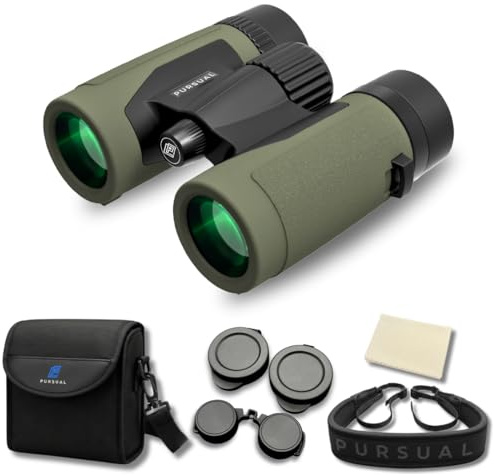 PURSUAL 8x32 Compact Binoculars for Adults High Power for Bird Watching, Hiking, Hunting, Concerts, Travel & Outdoor Adventures. Lightweight & Waterproof providing Crisp, Clear & Bright Images