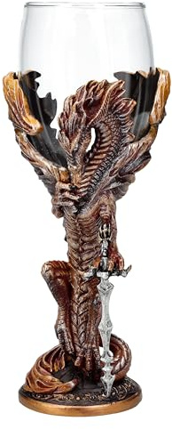 Figuren Shop GmbH Dragon Goblet Flame Blade by Ruth Thompson - 150ml Gothic Wine Glass Fantasy Wine Goblet