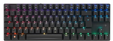 CHERRY MX 8.2 TKL Wireless, Tastiera da Gioco Senza Fili Senza Tasto Numerico, Tedesco QWERTZ, Bluetooth, 2,4 GHz e Cavo, Interruttori MX2A RED, Nero, Nero - senza Valigia di Trasporto
