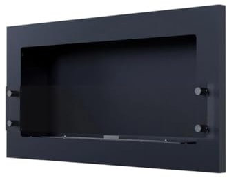 Texas Schwarzer Wandkamin, 4,7 kW, 1,5 Liter Brenner, Gute Brenndauer, einfaches Design.