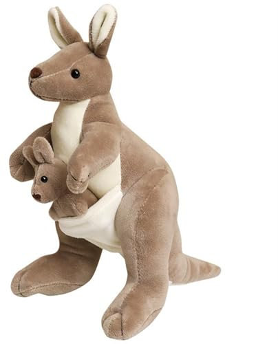 TOPLITHE Känguru Plüschtier, Niedliches Mutter und Baby Känguru Kuscheltier, Weiches Kuscheliges Plüschspielzeug for Kinder Geschenke und Zimmerdekoration(27CM/10IN)