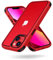 MobNano Ultra Hybrid Durchsichtig Hülle für iPhone 13 Hülle, iPhone 14 Hülle Stoßfest Bumper Transparent Handyhülle Shockproof Fallschutz Silicone iPhone 13 14 Case - Rot/Schwarz