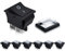 Innfeeltech 6 pezzi Mini interruttore a bilanciere nero KCD4-101 interruttore a levetta a 4 pin e 4 posizioni con 3 cappucci impermeabili