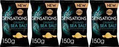 Sensations Salt & Black Peppercorn Sharing Crisps 4 x 150g,150g Sharing Bag of Sensations Sea Salt & Black Pepper Crisps,Discover the extraordinary flavour of Sensations crisps,