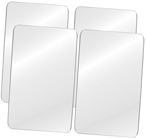 Zerodeko Calcomanías de Espejo Autoadhesivas para Paredes Paquete de 4 Azulejos de Espejo Acrílicos Pegatinas de Pared para Decoración del Hogar sin Vidrio
