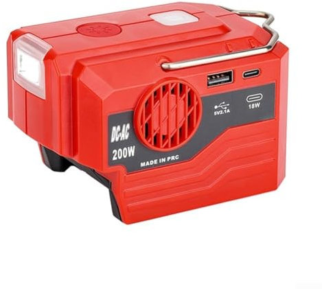 Generador inversor de corriente portátil de 200 W con adaptador de batería Bosch de 18 V, para uso en luz de trabajo (MWQ-220V)