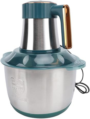 Tritacarne Multifunzione, Robot da Cucina in Acciaio Inossidabile con Capacità di 5 Litri Potente Motore per Verdure Verde con Controllo a Pulsanti (Spina europea 220 V)