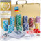 Profi Pokerkoffer Pokerset inkl. 300-500 Schwerer 12g Metallkern Poker-Chips; Pokerdeck, Kartendeck, Pokerkarten, Würfel, Dealer-Button; abschließbar Alu-Koffer; Casino für Zuhause (Gold, 300 Chips)