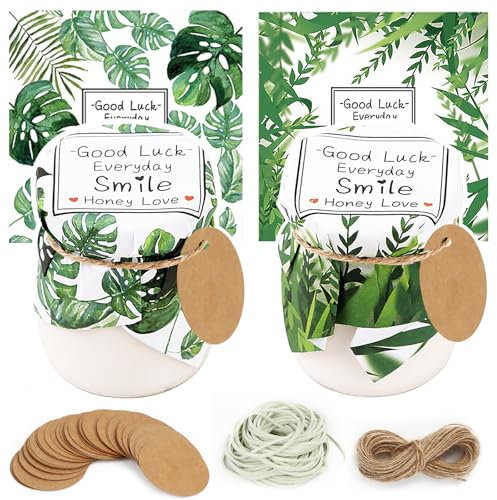 40 x Marmeladendeckchen Weihnachten Sets, 15 * 15cm Marmeladendeckchen Weihnachten + 20m Jute Garn + 10 Justiergummi + 40 Geschenkanhänger, Weihnachtliches Dekor für Marmeladengläser Klein