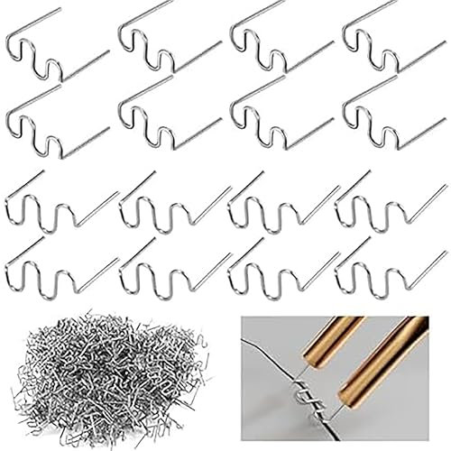 Alrens 1000 Stück Edelstahl Hot Staples, 0,8mm / 0,6mm Kunstoff Schweißgerät,Schweißstäbe Klammern Plastik Schweißen Heftklammern, für Auto Kunststoff Schweißen Reparatur