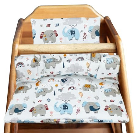Kids Sitzkissen, 186G Reine Baumwolle Wasserdicht Atmungsaktiv Sitzkissen, Einfache Befestigung am Kinderstuhl, Hochstuhlauflage Kissen Sitzbezug für Stokke Tripp Trapp Hochstuhl