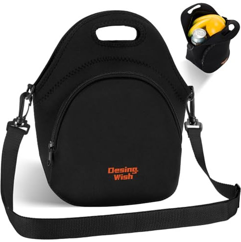 Desing Wish Bolsa Termica Porta Alimentos Mujer Hombres Neopreno Porta Bolsa Comida Trabajo Merienda Fiambrera Bolsas Termicas Almuerzo Saco Termico Isotermica Lunch Bag Lonchera con Correas Hombro