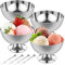 Ghshanog 4 Sets Ice Cream Bowl,Stainless Steel Sundae Cup,250ML Dessert Bowl,Reusable Dessert Cup Modern Pudding Bowls for DIY Sundae, Ice Cream, Pudding,Salad, Cocktail, Condiment
