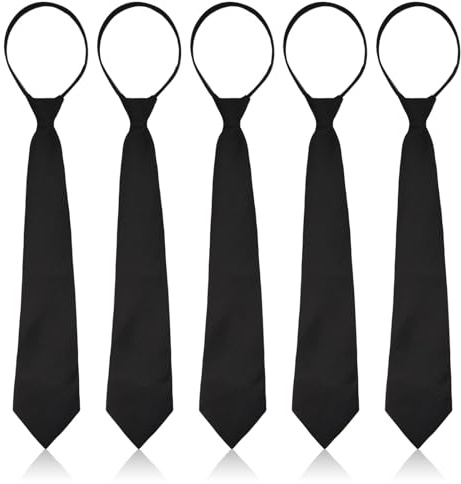 SAIIURV 5 Stück Krawatten für Herren, Einfarbiger Klassische Vorgebundenen Knoten Krawatte, Verstellbarer Krawatten Set Mit Reißverschluss, Krawatte Herren Elegante, Lange Krawatte