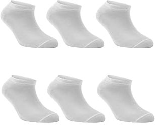 LANCETTI - 6 Paia Calzini Corti Bambino, Fantasmini in Cotone Filo di Scozia per Bimbo, Bianco, 35-39 (10-12 anni)