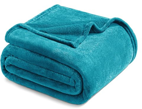 Exclusivo Mezcla Kuscheldecke Fleecedecke 230 x 270 cm Decke Tagesdecke | für Bett und Couch, Superweich, Warm, Wohndecke, Bettüberwurf, Ganzjahreszeit, Plüsch, Leicht, Türkisgrün