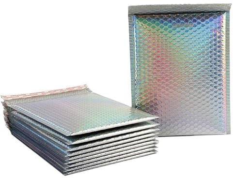 versandtaschen 50 Stück Luftpolsterumschläge Verpackung Geschäftsbedarf Liefertasche(Rainbow,13 * 15cm)