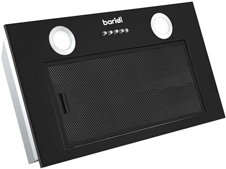 Baridi 52cm Built in Cooker Hood with 5 Layer Filter, Black Undercounter Extractor Fan - DH285