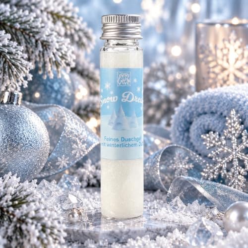 5 X Snow Dream – Duschgel mit Glimmer und Weihnachtsduft, perfektes XMAS-Give-Away