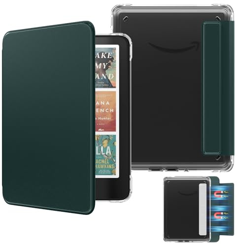 MoKo Magnetische Hülle für Kindle Paperwhite 12. Gen & Colorsoft,Nachtgrün | Abnehmbare,7Kindle Paperwhite 2024, Ultra-durchs.Rücks, kratzfest, Leichtes Schutzhüllend. mit autom. Ein-/Ausschaltfunktion