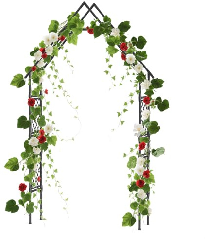 GarveeHome Gartenbogen 120 x 40 x 240cm | Wetterfeste Eisen-Laube Für Rosen & Kletterpflanzen | Dekorativer Hochzeitsbogen Für Garten, Terrasse & Freiluftfeiern