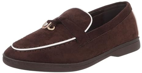 Ital Design Damen Loafer mit Blockabsatz, runde Spitze