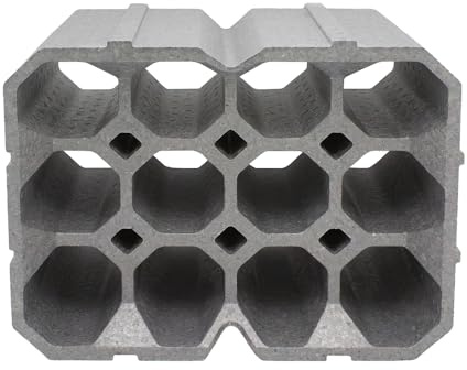 Box and beyond - Lot de 4 Casiers à Bouteilles - 45,5 x 36 x 24 cm - Polystyrène Gris - 12 Compartiments - pour 48 Bouteilles - Empilable - Rangement, Stockage - Garage, Cellier, Cave - Style Moderne