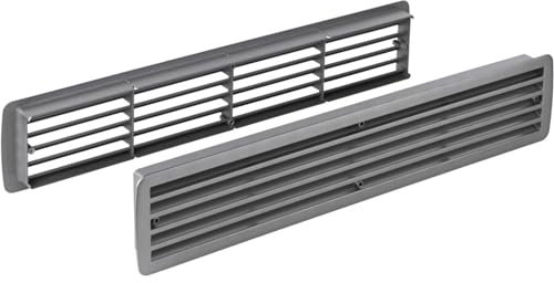 Gedotec Rejillas de Ventilación para Puerta | Cubierta Rectangular para Aeración | Instalación Fácil en Ambos Lados de Puerta de Baño, Dormitorio | Aspecto de Acero Inoxidable | 457 x 92 mm | 1 Juego