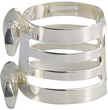 Yibuy Silbernes B Mundstück Blattschraube für Klarinette, Holzblasinstrumente, 29 x 25 mm