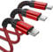 JSAUX 3-Pack USB C to USB C Cable 100W [1+2+3m] Compatible with iPhone 16 15 Pro Max Plus, Samsung Galaxy S24 S23 S22 S21, USBC to USBC Cable USB Type C to C Charger Cable Fast Charge Charging (Red)