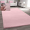 VIMODA Fellteppich Kunstfell Teppich Imitat in Rose Dicht Flauschig Seidiger Glanz, Maße:80x150 cm
