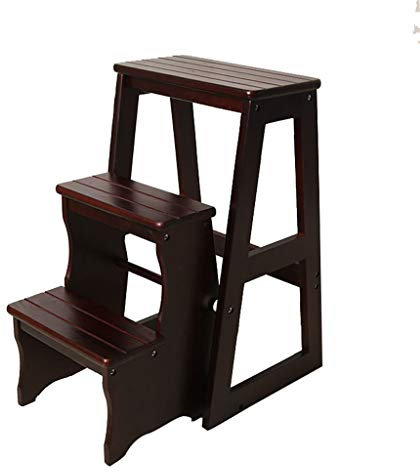 Sgabelli con Gradini Sgabelli in Legno A 3 Gradini Scaletta Pieghevole Scaletta Scalette Scaletta per La Casa E La Cucina Scalette Robuste 300 Libbre di capacità di Risparmio di Spazio (3 Colori)