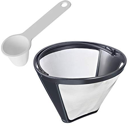 Westmark Set de Café à 2 pièces, Taille Filtre permanent 4 et Cuillère Doseuse à Café pour 6 g de Café, Plastique/Inox, Blanc/Argenté/Noir, 244322E6