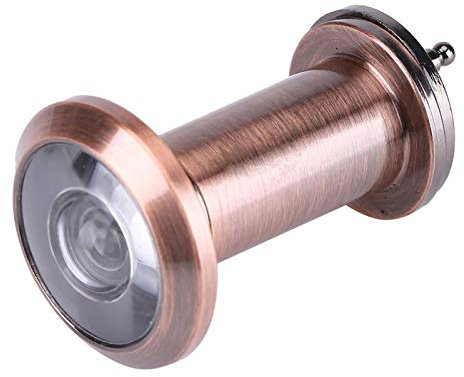 Tyenaza Türspion, Chrome Stil Weitwinkel 200°Türspion mit Sichtschutz, Sichtschutz Türspion Geeignet für Öffnungen von 16 bis 23 mm, geeignet für Türstärken von 35 bis 60 mm(Rote antike)