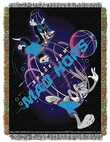 NORTHWEST Space Jam gewebte Wandteppich-Überwurfdecke, 121,9 x 152,4 cm, Mad Hops