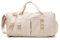 Turnbeutel für Damen und Herren, Reisetasche Duffel Bag für Sport und Wochenendausflug, wasserdichte Dufflebag mit Schuh- und Nasswäschefächern, beige