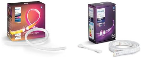 Philips Hue NEW Gradient Light Strip 1m Extension. for Syncing with Entertainment, Media and Music. & Lightstrip Extension v4 [1 m] White and Colour Ambiance Smart LED Kit with Bluetooth