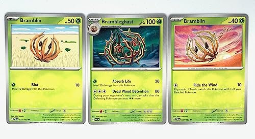 Brambleghast 024/193 – Paldea Evolved – Pokemon Evolution Set – 3 Karten – Scharlachrot & Violett
