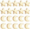 BENECREAT 20 Stück 2 Stil Echten 18K Vergoldeten Messingperlen, Gold Abstandsperlen Mond- Und Sternkissenperlen Für DIY-Schmuckherstellung Und Andere Bastelarbeiten, Bohrung: 1~1.4mm
