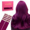 WENNALIFE Tape Extensions Echthaar, 40cm 25g 10 Stück Invisible Tape in Extensions Echthaar, Echthaar Extensions Tape, Haarverlängerung Echthaar, Remy Gerade Haarextension Echthaar #Violett